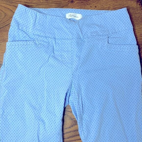 🌷 Reitmans🌷 Blue Polka Dot Pin-up 50s Style Capri Shorts - Picture 2 of 6